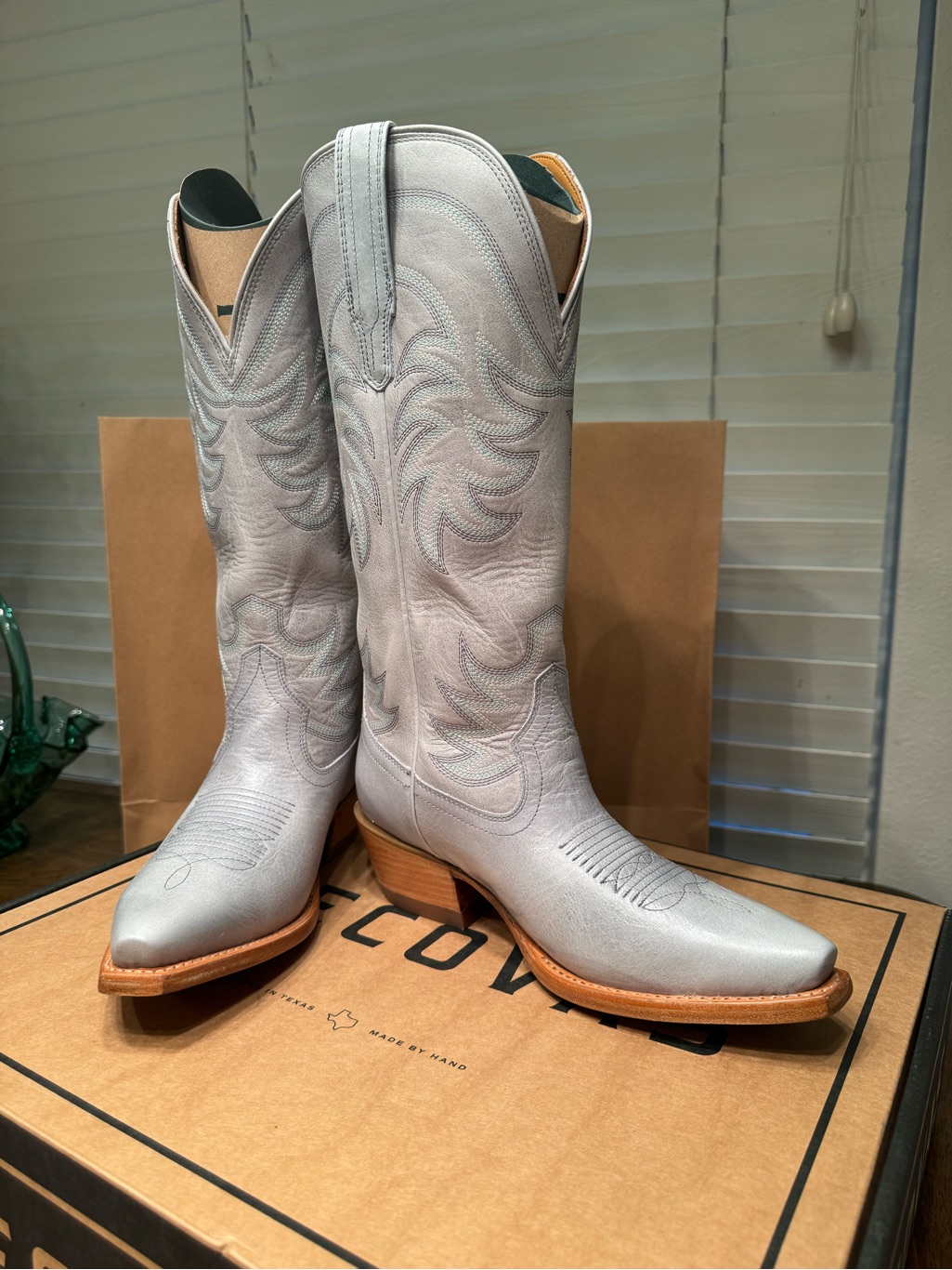 Tecovas Western Boots With Tan Heel Slate Blue - Vault Edition 2026